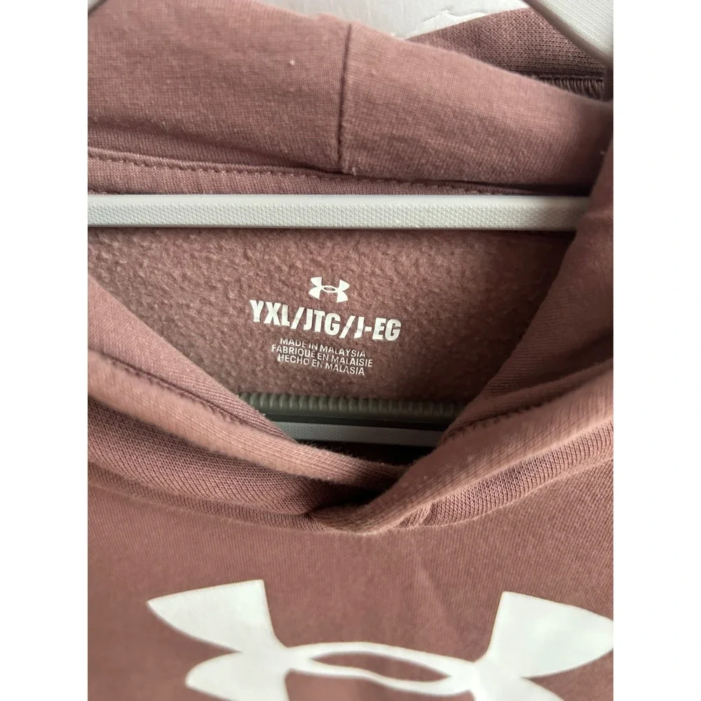 UA Rival Fleece Big Logo Boys Hoodie YXL Maroon